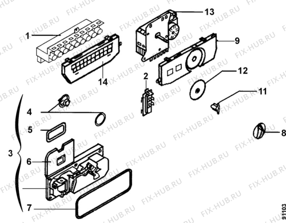 Взрыв-схема посудомоечной машины Arthurmartinelux ASF660W1 - Схема узла Door 003